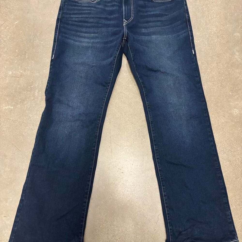 True Religion Billy Relaxed Bootcut Jeans 36x31 Dark Blue Denim